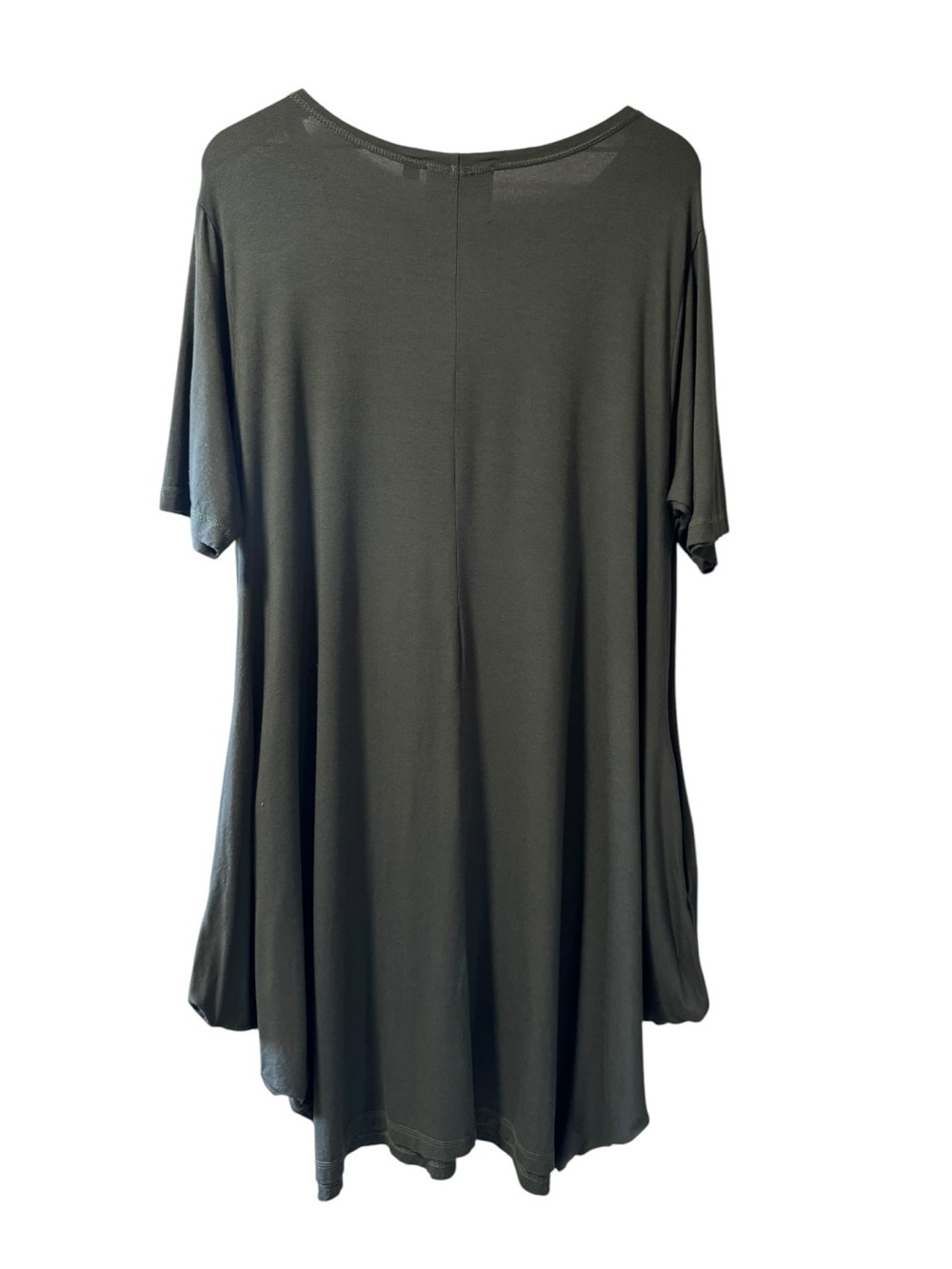 ADEPTT Olive Green Swing Tunic Dress XL US 12 Viscose Oversized Pockets - Picture 3 of 8